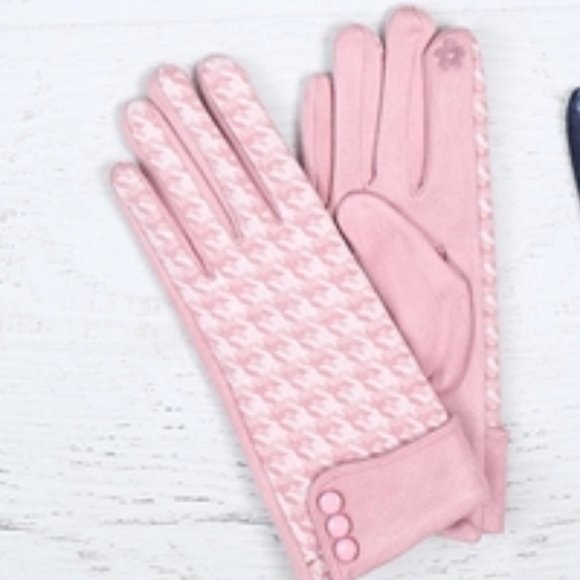 Accessories - Smart touch Houdnsttoth Gloves with button details